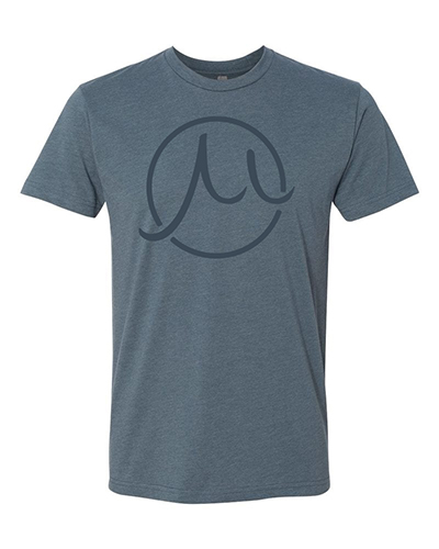 Circle Logo Tee Indigo graphics