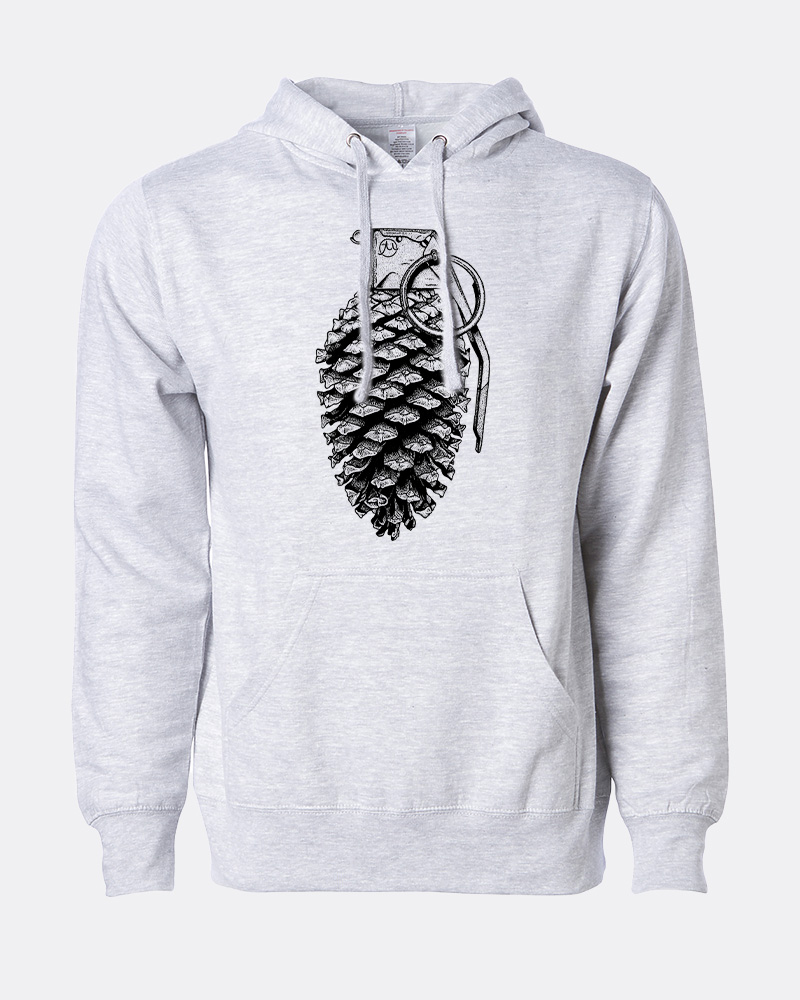 Pine Grenade Hoodie Gray graphics