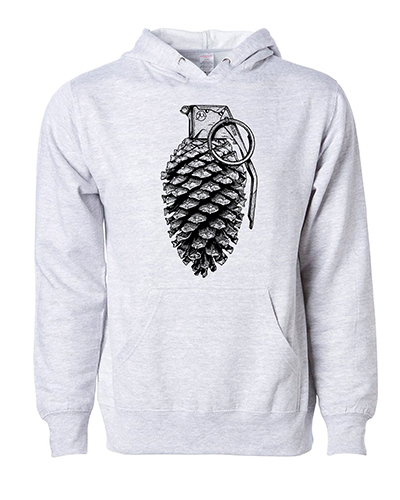 Pine Grenade Hoodie Gray graphics