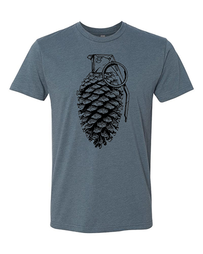 Pine Grenade Tee Indigo graphics