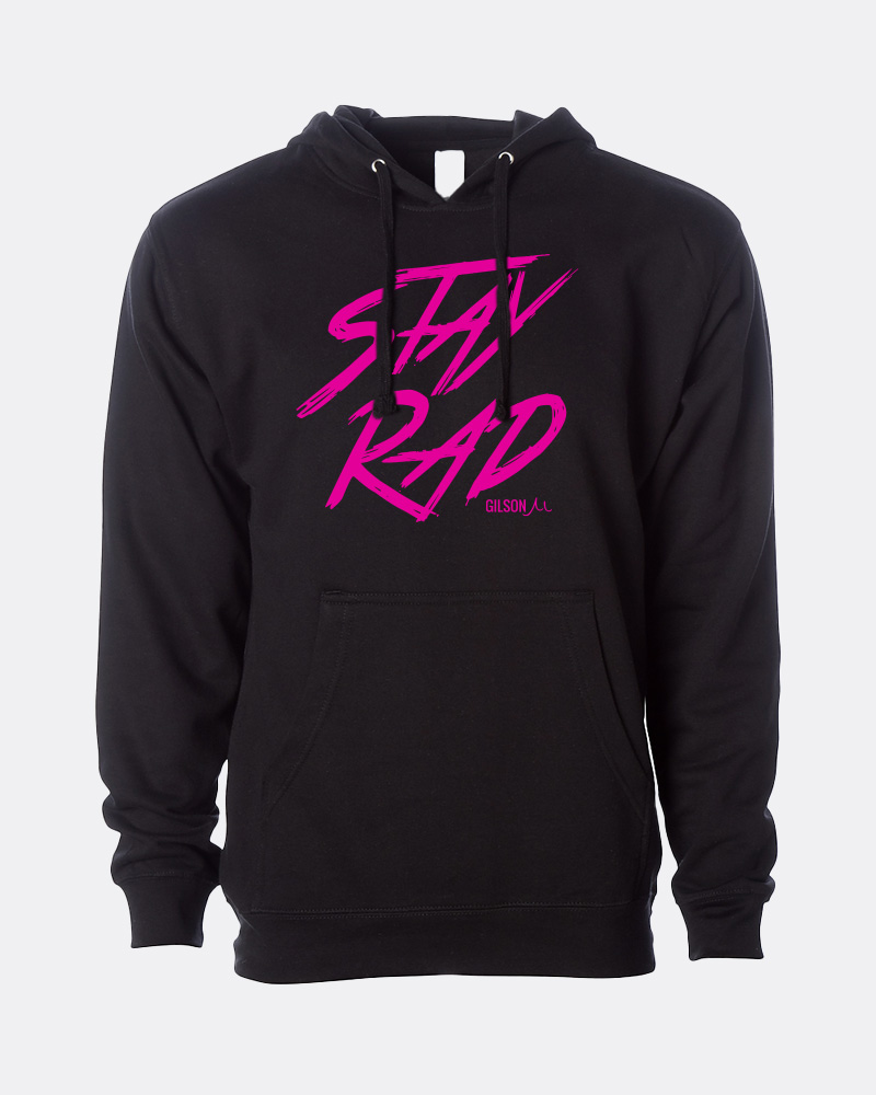 Stay Rad Hoodie Black graphics