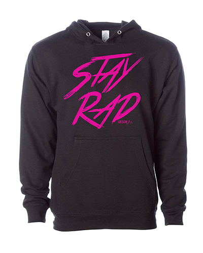 Stay Rad Hoodie Black graphics